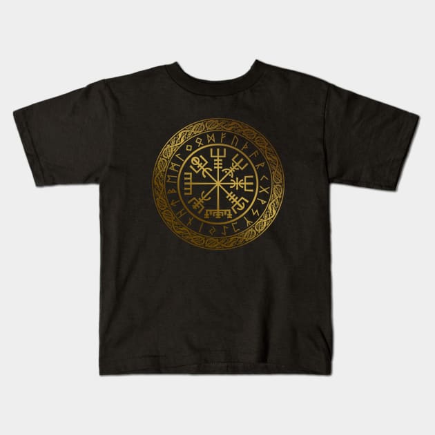 Vegvisir - Viking  Navigation Compass Kids T-Shirt by Nartissima